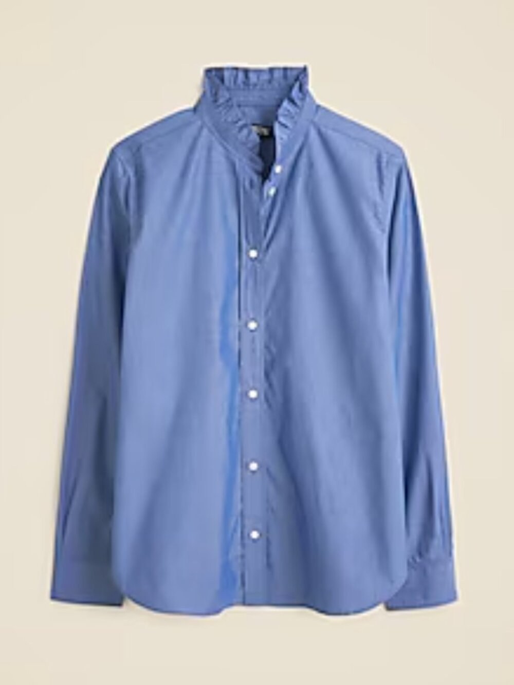 J. Crew Petite Jules ruffle collar shirt cotton poplin cornflower blue Size P0